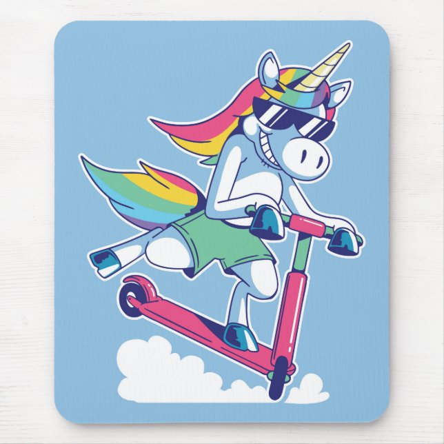 Einhorn am Scooter Mousepad (Vorne)