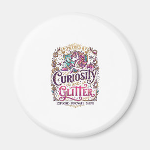 Einhorn, angetrieben von Neugier und Glitter Styli Magnet