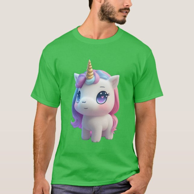 Einhorn Anime Mädchen T-Shirt (Vorderseite)