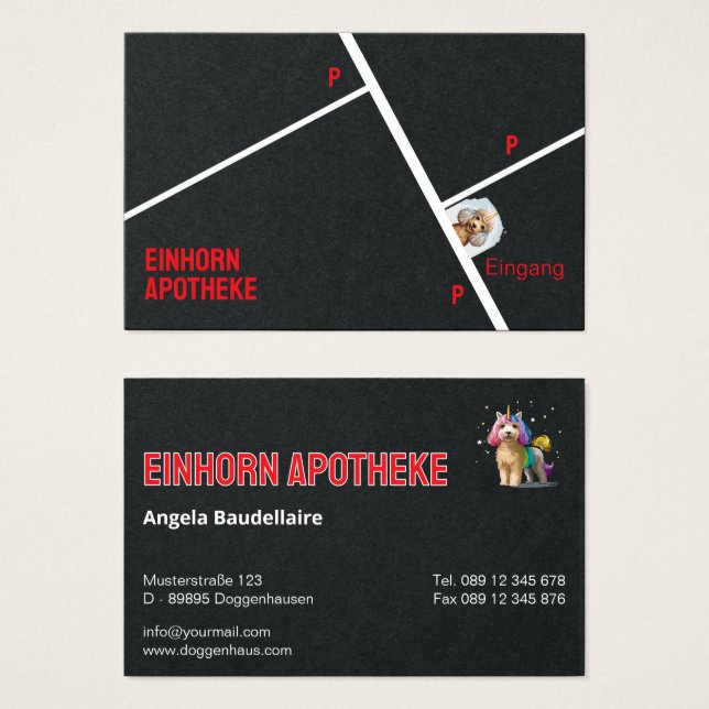 Einhorn Apotheke Visitenkarten  (Vorne & Hinten)