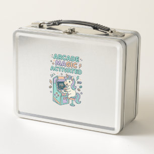 Einhorn-Arcade-Magie-aktiviertes-trendiges-Produkt Metall Brotdose