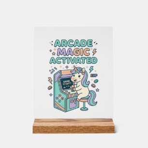 Einhorn-Arcade-Magie Aktiviertes Trendprodukt Graf Acrylschild