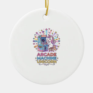 Einhorn-Arcade-Maschine Einhorn-Druck bereit POD-K Keramik Ornament