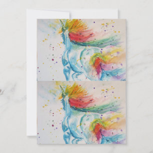 Einhorn Art Watercolor Einladung zum Geburtstag