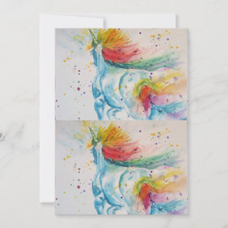 Einhorn Art Watercolor Einladung zum Geburtstag