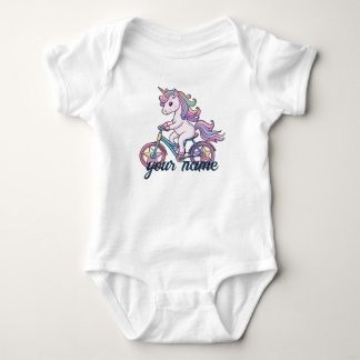 Einhorn auf dem Fahrrad Baby Strampler