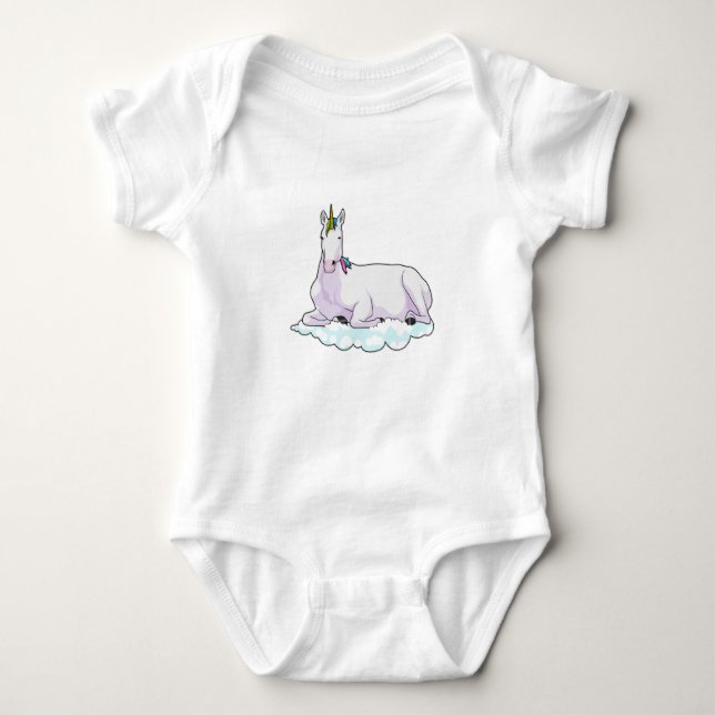Einhorn auf der Cloud Baby Strampler (Vorderseite)