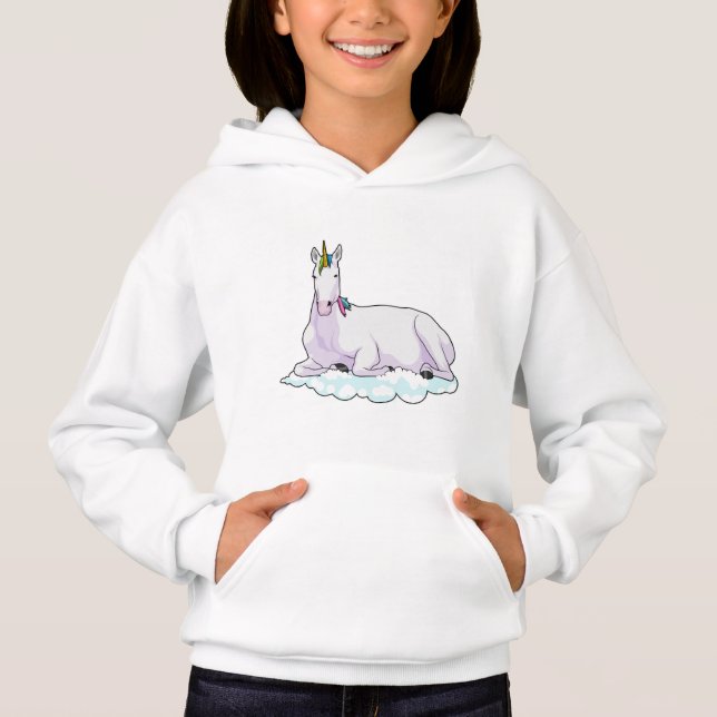 Einhorn auf der Cloud Hoodie (Vorderseite)