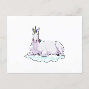 Einhorn auf der Cloud Postkarte