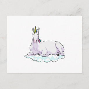 Einhorn auf der Cloud Postkarte