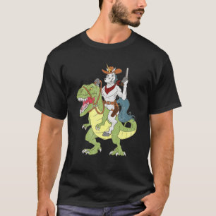 Einhorn auf Dinosaurier Rex Vintage Cowboy Sheriff T-Shirt