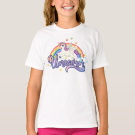 Einhorn auf einem Regenbogen T-Shirt