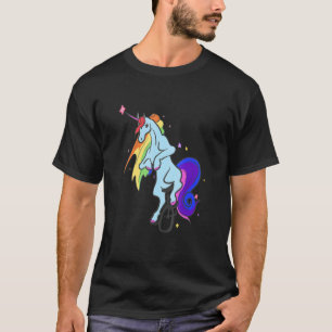 Einhorn auf einem Visuellen Einrad T-Shirt