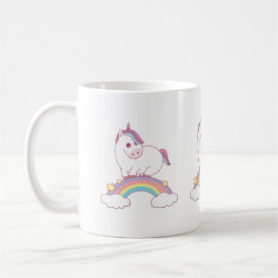 Einhorn auf Regenbogen stehend Kaffeetasse