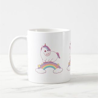 Einhorn auf Regenbogen stehend Kaffeetasse