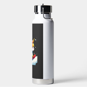 Einhorn auf Schneebrett - Lustiger Ski- und Winter Trinkflasche