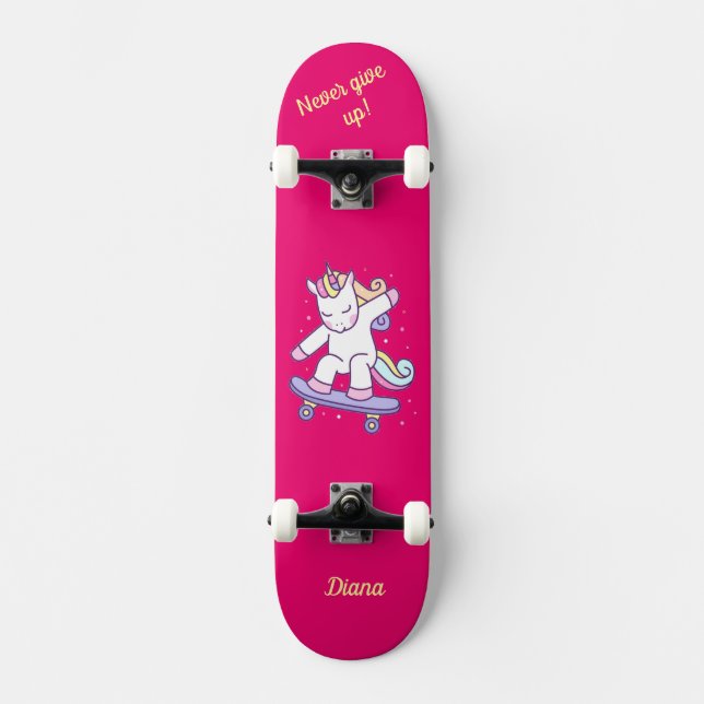 Einhorn auf Skateboard für Kinder (Vorderseite)