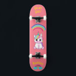 Einhorn auf Skateboard mit personalisierten Bildun<br><div class="desc">Unicorn auf Skateboard mit personalisierten Bildunterschriften Unicorn Personalisiert Skateboard KLICKEN Sie auf PERSONALISIEREN TEMPLATE OPTION UND geben Sie den Namen. Cooles Skateboard in lebhaften Farben und für den Hintergrund und ein funky Einhorn auf einem Skateboard. Dieses Skateboard ist eine tolle Geschenkidee für einen Einhornliebhaber.</div>