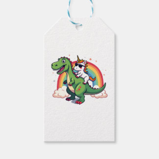 Einhorn auf T-Rex reitend - Dinosaurier Jungen Mäd Geschenkanhänger