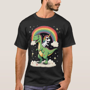 Einhorn auf T-Rex reitend - Dinosaurier Jungen Mäd T-Shirt