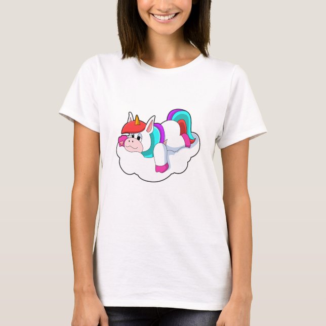 Einhorn auf Wolken T-Shirt (Vorderseite)