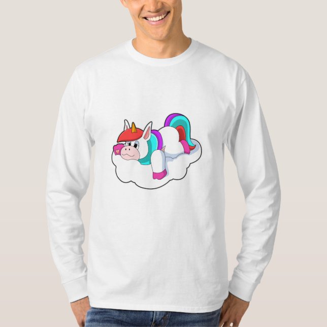 Einhorn auf Wolken T-Shirt (Vorderseite)