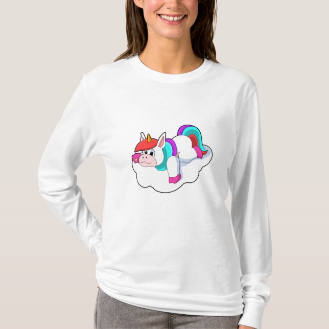 Einhorn auf Wolken T-Shirt (Vorderseite)