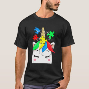 Einhorn-Autismus-Bewusstsein-Puzzleteile Mädchen K T-Shirt