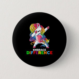 Einhorn Autismus-Bewusstsein Vielfalt Umarme Unter Button