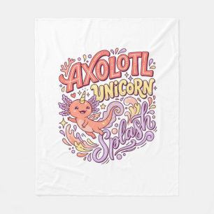 Einhorn Axolotl Einhorn Splash Whimsical Weiß Bac Fleecedecke