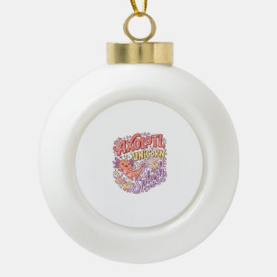Einhorn Axolotl Einhorn Splash Whimsical Weiß Bac Keramik Kugel-Ornament