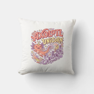 Einhorn Axolotl Einhorn Splash Whimsical Weiß Bac Kissen