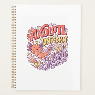 Einhorn Axolotl Einhorn Splash Whimsical White Bac Planer