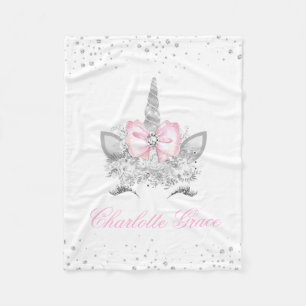 Einhorn-Baby-Mädchen in Rosa Fleecedecke
