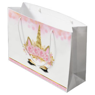 Einhorn-Baby-Party in Rosa Gold Große Geschenktüte