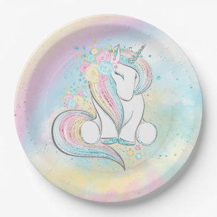 Einhorn-Baby-Party-Papierplatten Pappteller