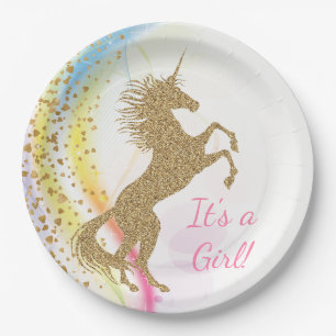 Einhorn-Baby-Party-Papierplatten Pappteller