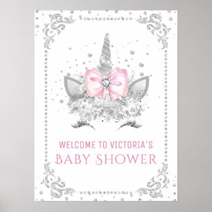 Einhorn-Baby-Shower-Schild Poster