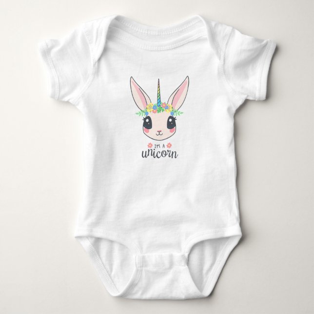 Einhorn Baby Strampler (Vorderseite)