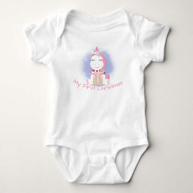 Einhorn Baby Strampler (Vorderseite)