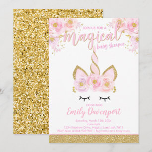 Einhorn-Babyparty-Einladungs-magische Babyparty Einladung