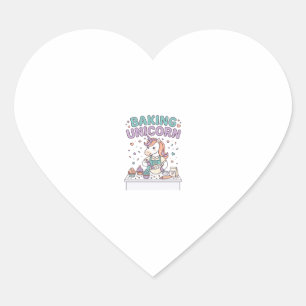 Einhorn Backt Einhorn Trend Produkt Grafik_1 Herz-Aufkleber