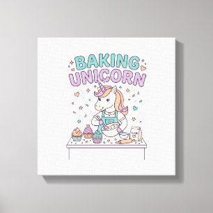 Einhorn Backt Einhorn Trend Produkt Grafik_1 Leinwanddruck