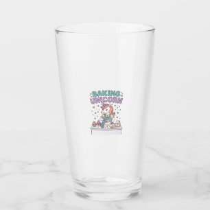 Einhorn Backt Einhorn Trendy Produkt Grafik_1 Glas