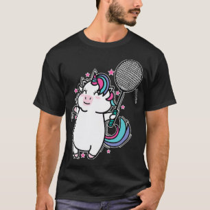 Einhorn Badminton T-Shirt