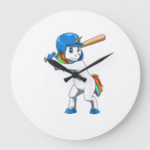 Einhorn Baseball Einhorn spielt Baseball Einhorn Große Wanduhr