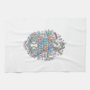 Einhorn Baseball Horn Power Kawaii Vektor Design_1 Geschirrtuch