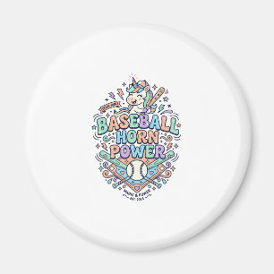 Einhorn Baseball Horn Power Kawaii Vektor Design_1 Magnet