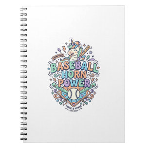 Einhorn Baseball Horn Power Kawaii Vektor Design_1 Notizblock