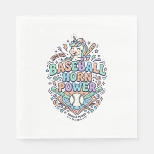 Einhorn Baseball Horn Power Kawaii Vektor Design_1 Serviette